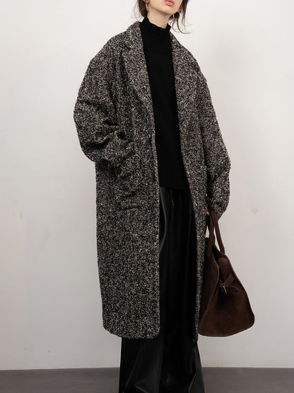 Tweed Boucle Graceful Wool Coat