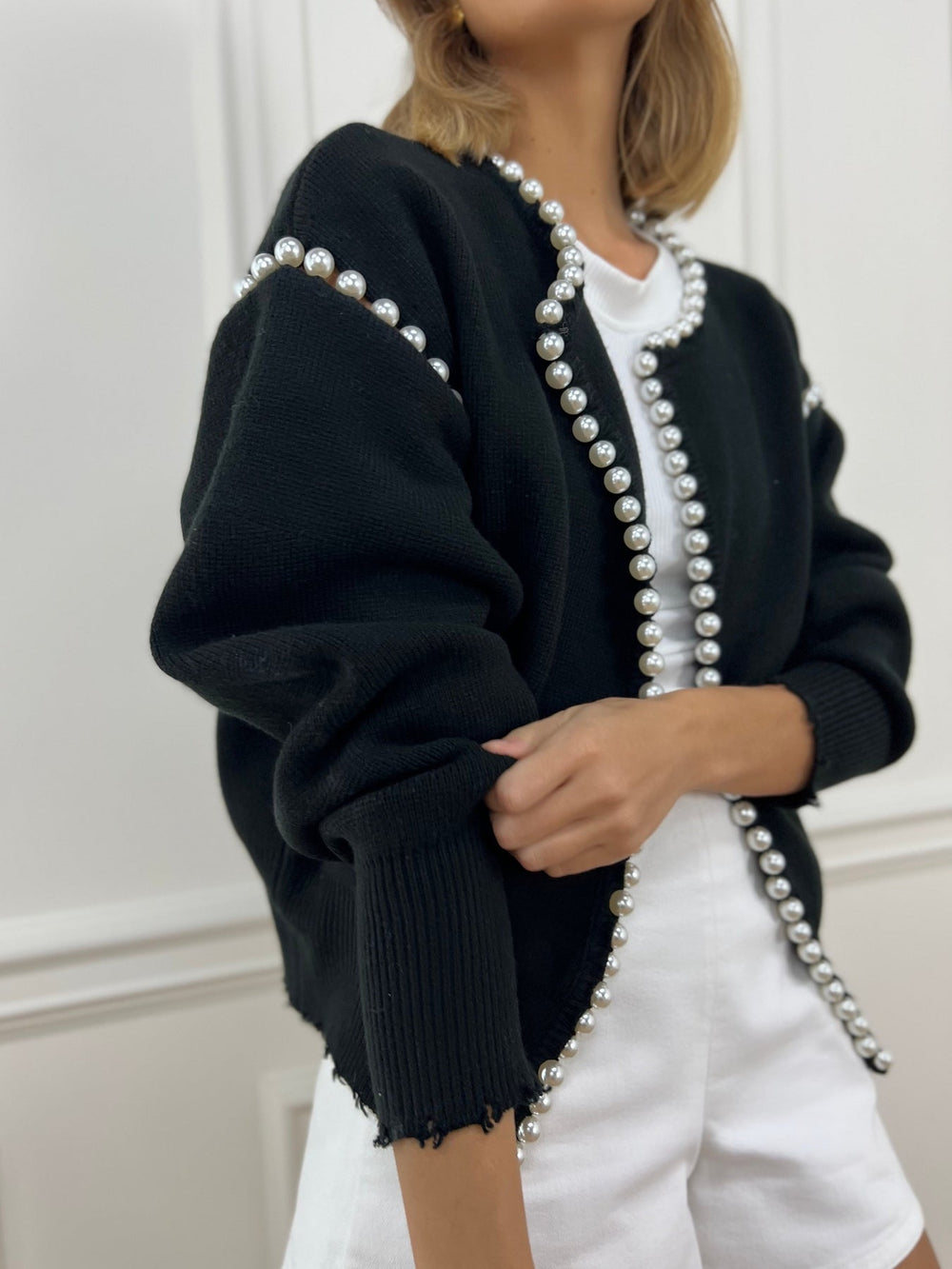 Vintage Pearl Graceful Edge Cardigan Sweaters L