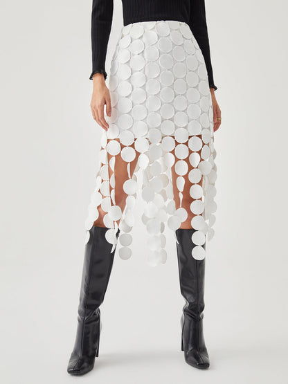 Laser Cut Multi Trendy Circle Double Layered Skirt