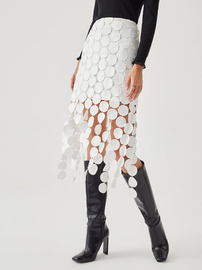 Laser Cut Multi Trendy Circle Double Layered Skirt