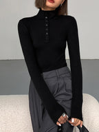 Slinky Button up Graceful Long Sleeve Shirt T Shirts
