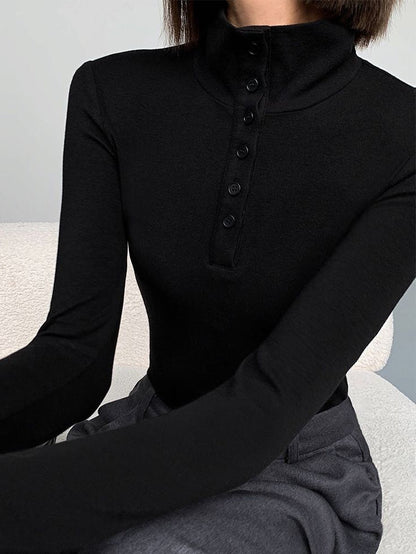 Slinky Button-up Graceful Long Sleeve Shirt