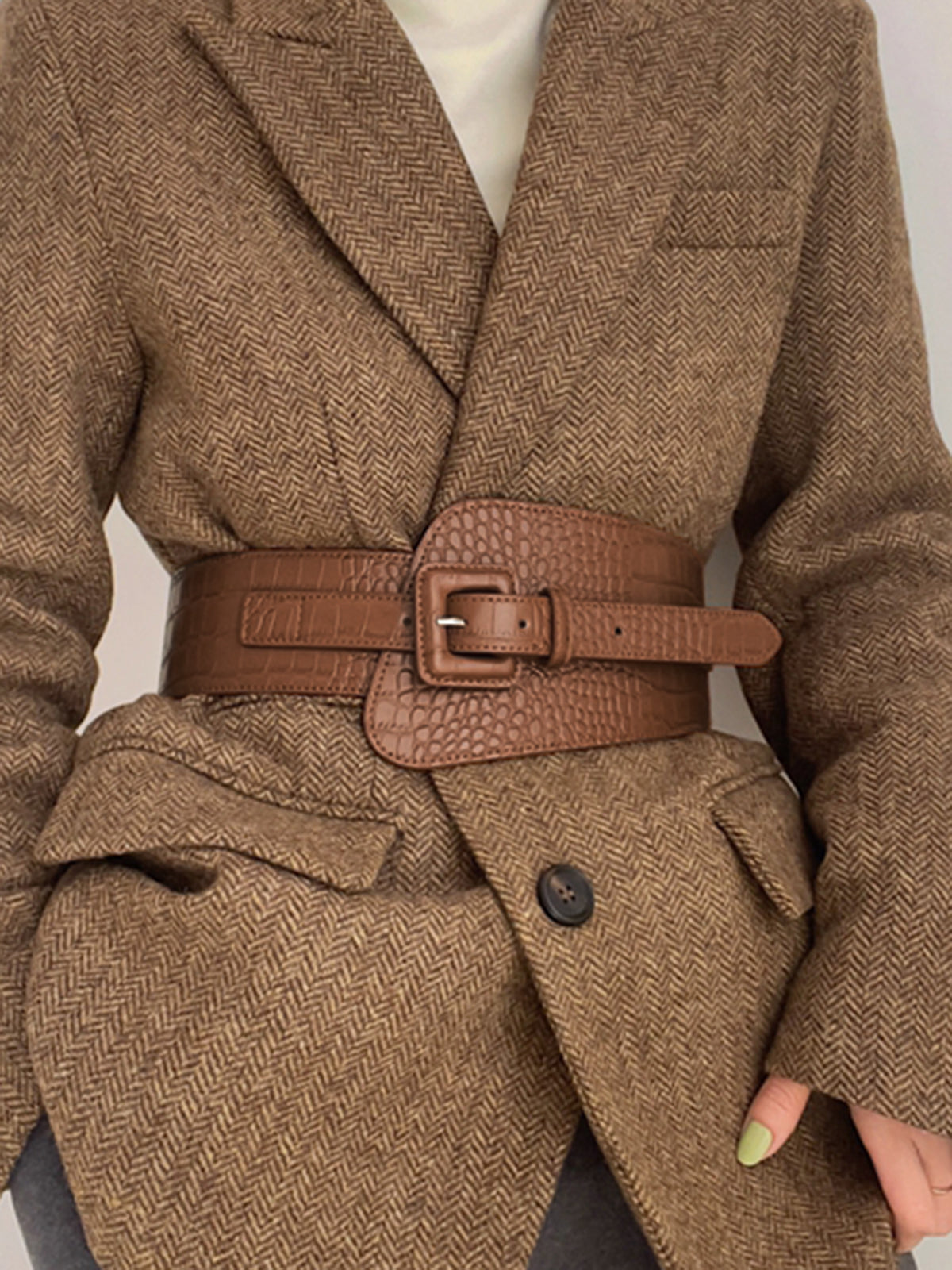 Snakeskin Charming Leather Belt Secondary image
