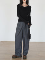Draped Long Graceful Sleeve Slinky Shirt T Shirts