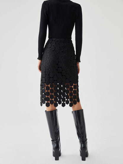 Multi Hexagon Graceful Layered Midi Skirt