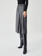 Asymmetrical Pleated Graceful Midi Skirt Skirts