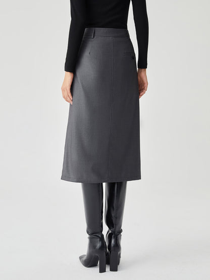 Asymmetrical Pleated Graceful Midi Skirt