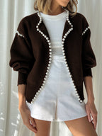 Vintage Pearl Graceful Edge Cardigan Sweaters L