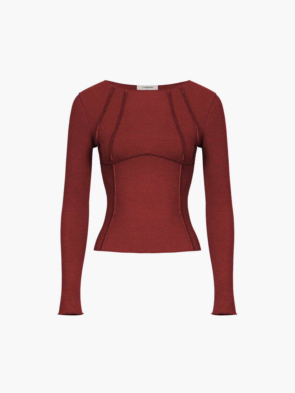 Basic Piping Graceful Long Sleeve Top Red / XS T Shirts