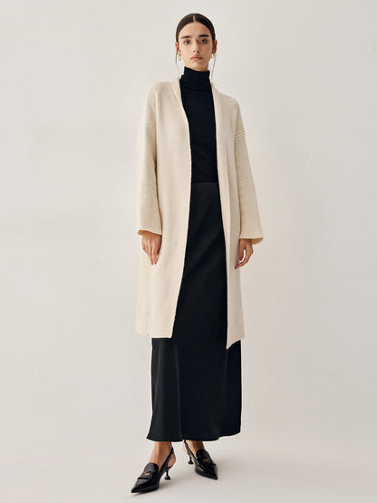 Plain Knit Graceful Long Cardigan