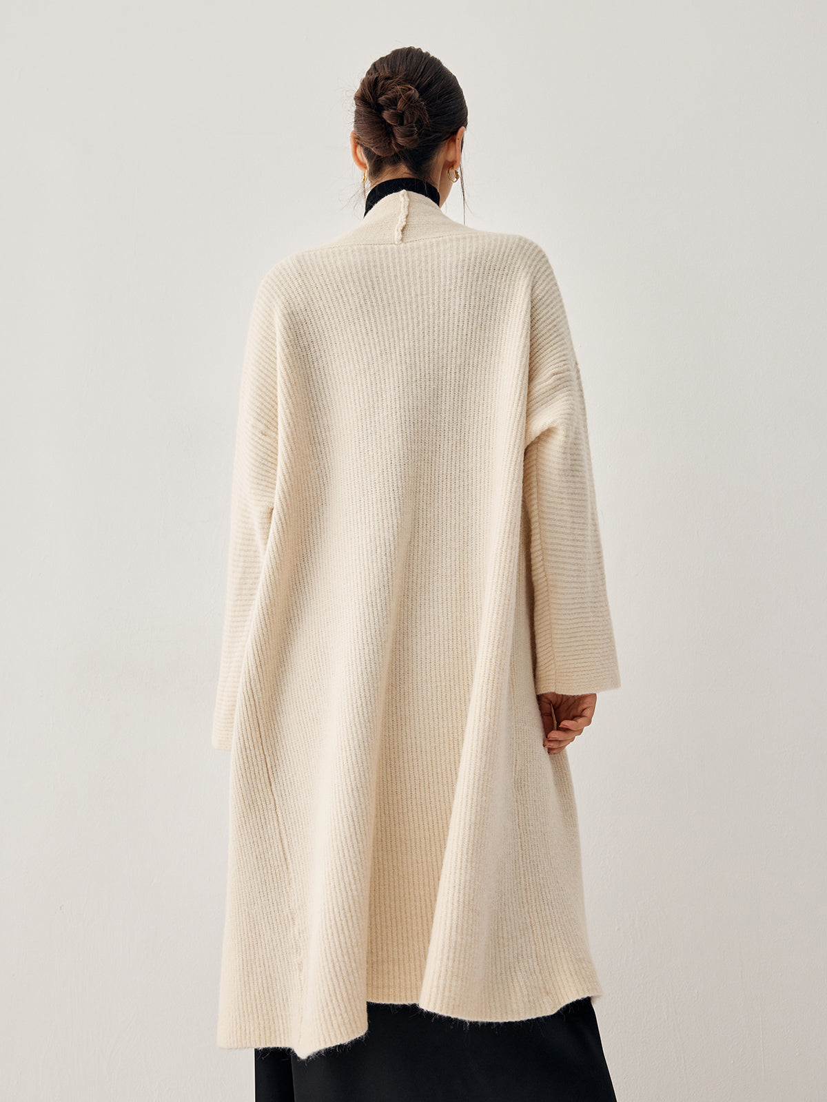 Plain Knit Graceful Long Cardigan