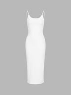 Classic Open Graceful Back Midi Dress White / XS Dresses