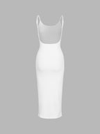 Classic Open Graceful Back Midi Dress Dresses