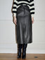 Split Midi Graceful Leather Skirt Black / XS Skirts