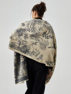 Double Face Graceful Jacquard Tassel Scarf Grey / One Size Scarves