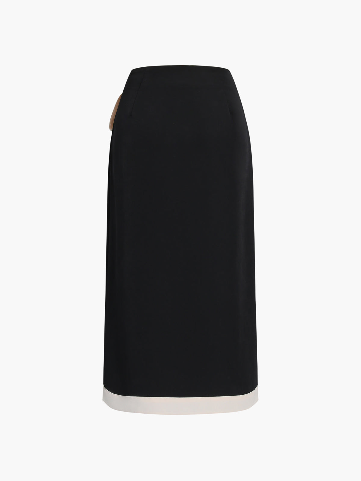 Tie Front Contrast Trendy Trim Midi Skirt Skirts