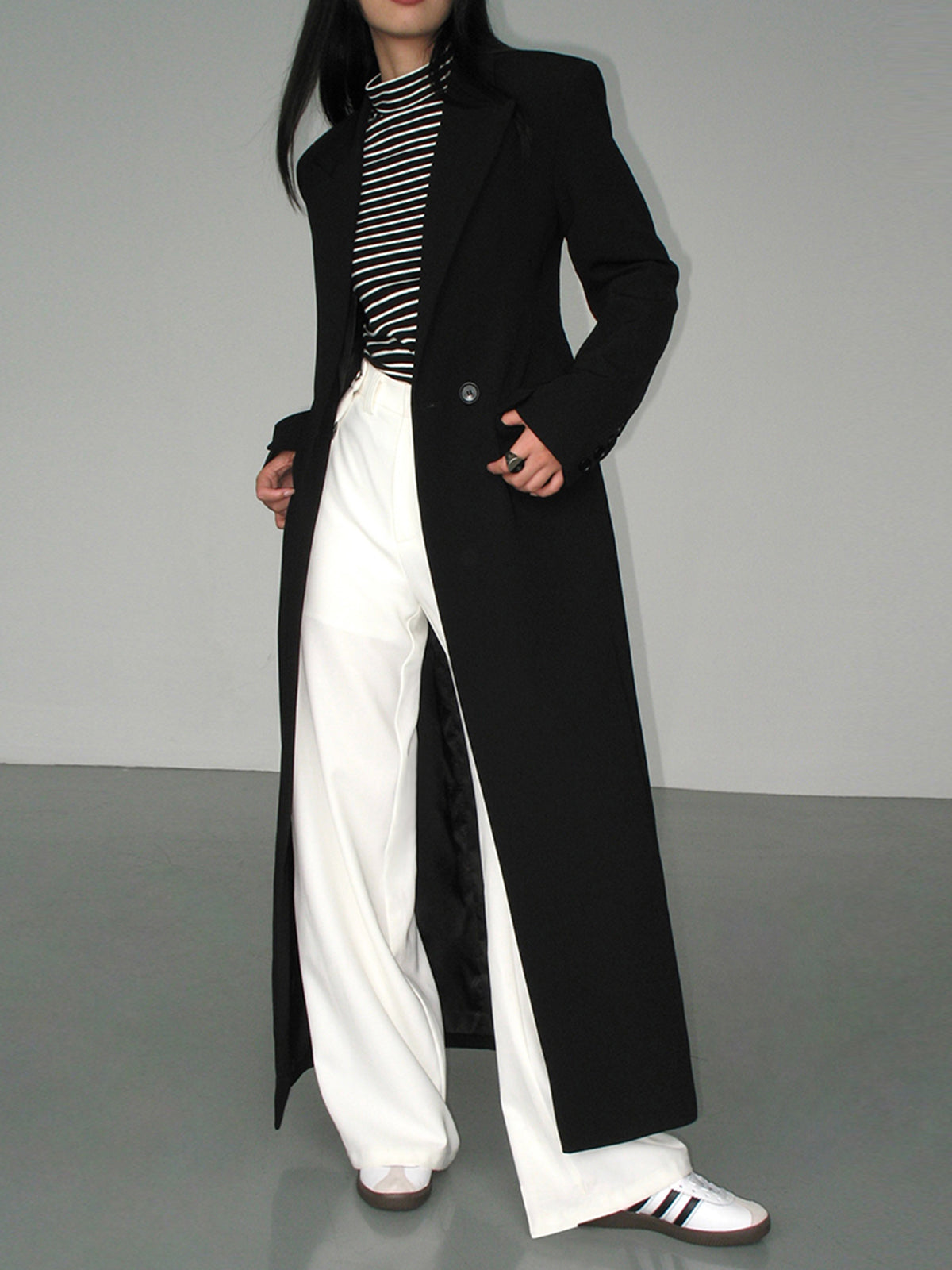 Collar Pocket Graceful Blazer Coat Black / S Blazers Main image