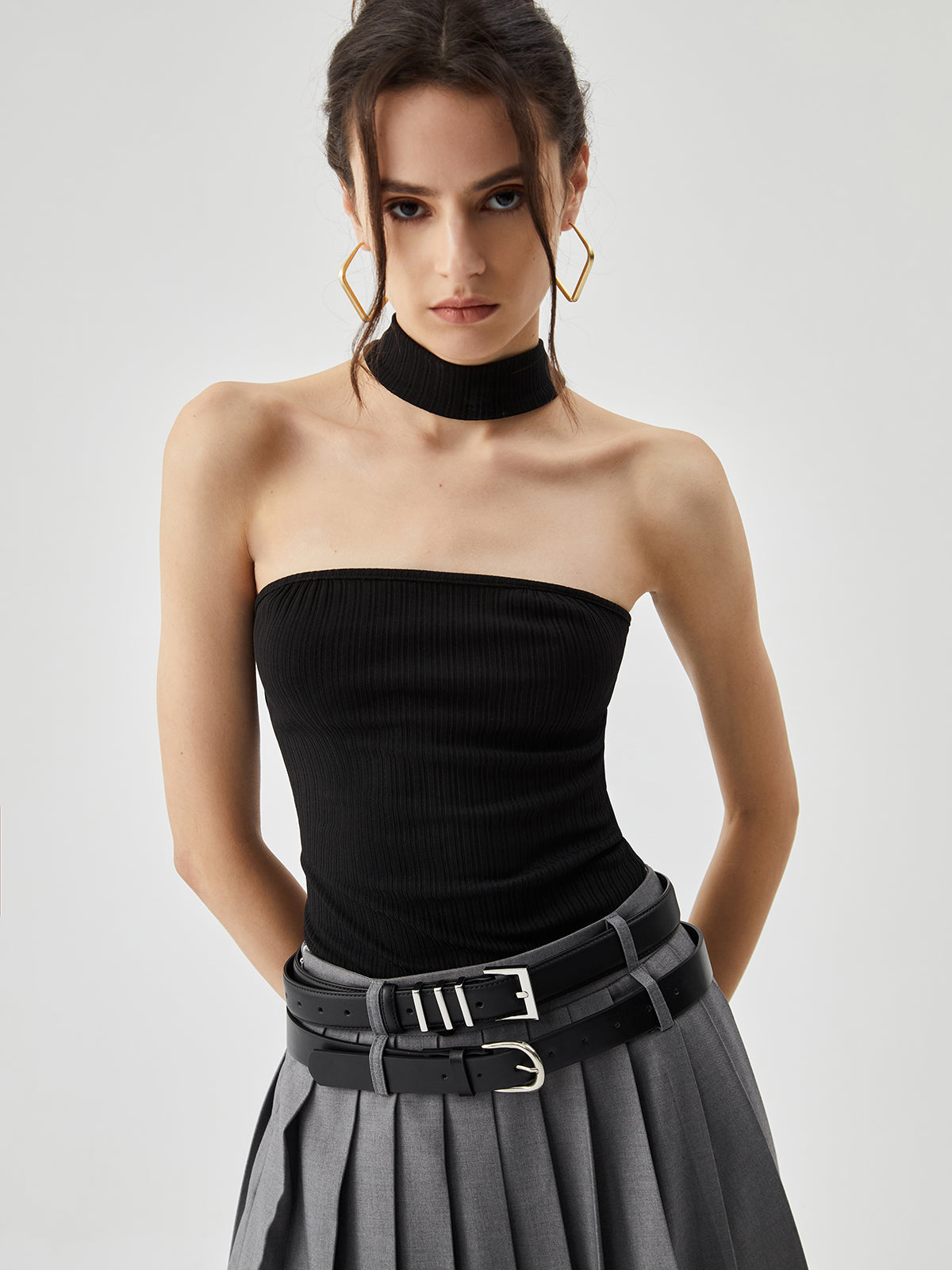 Slinky Solid Graceful Halter Top Black / XS Tank Tops & Camis Main image
