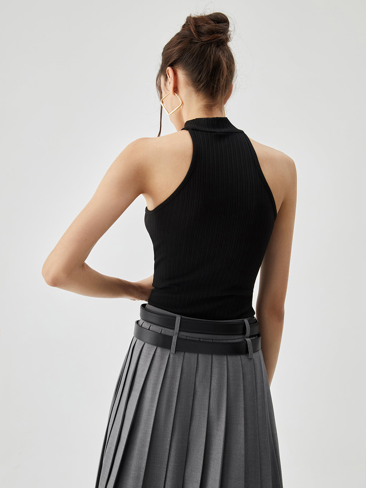 Slinky Solid Graceful Halter Top Tank Tops & Camis