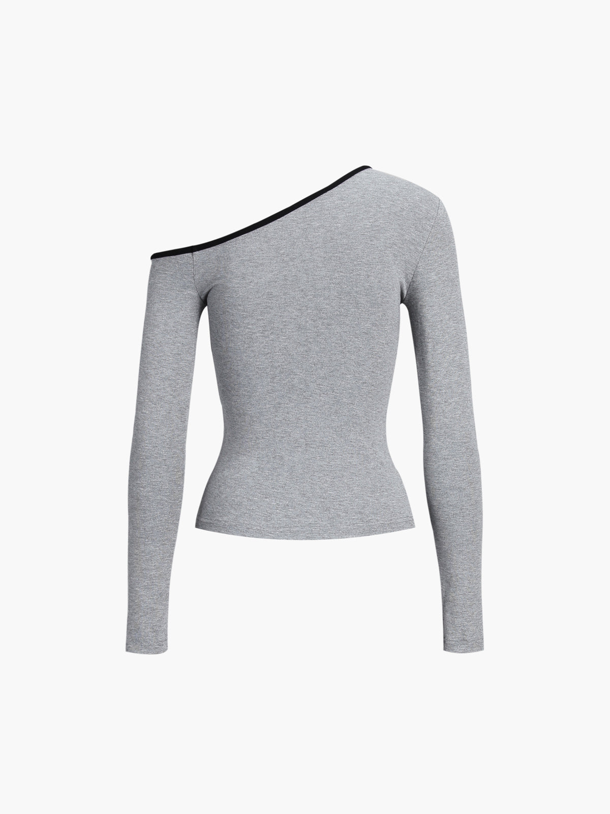 Contrast Trim Off Trendy Shoulder Long Sleeve Shirt T Shirts
