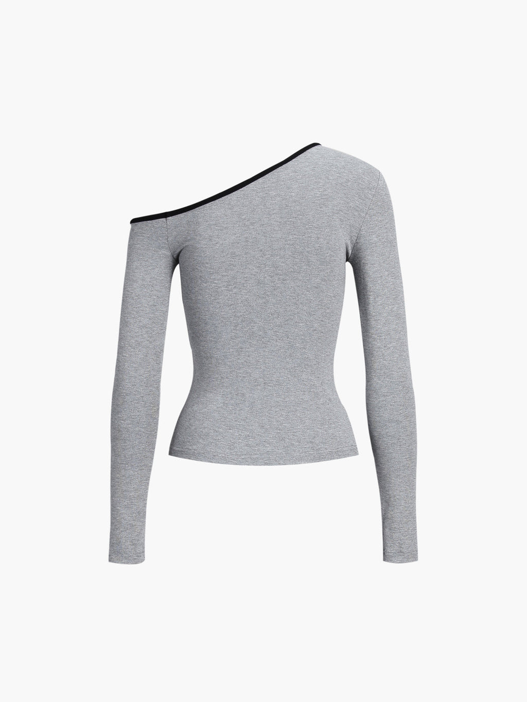 Contrast Trim Off Trendy Shoulder Long Sleeve Shirt T Shirts