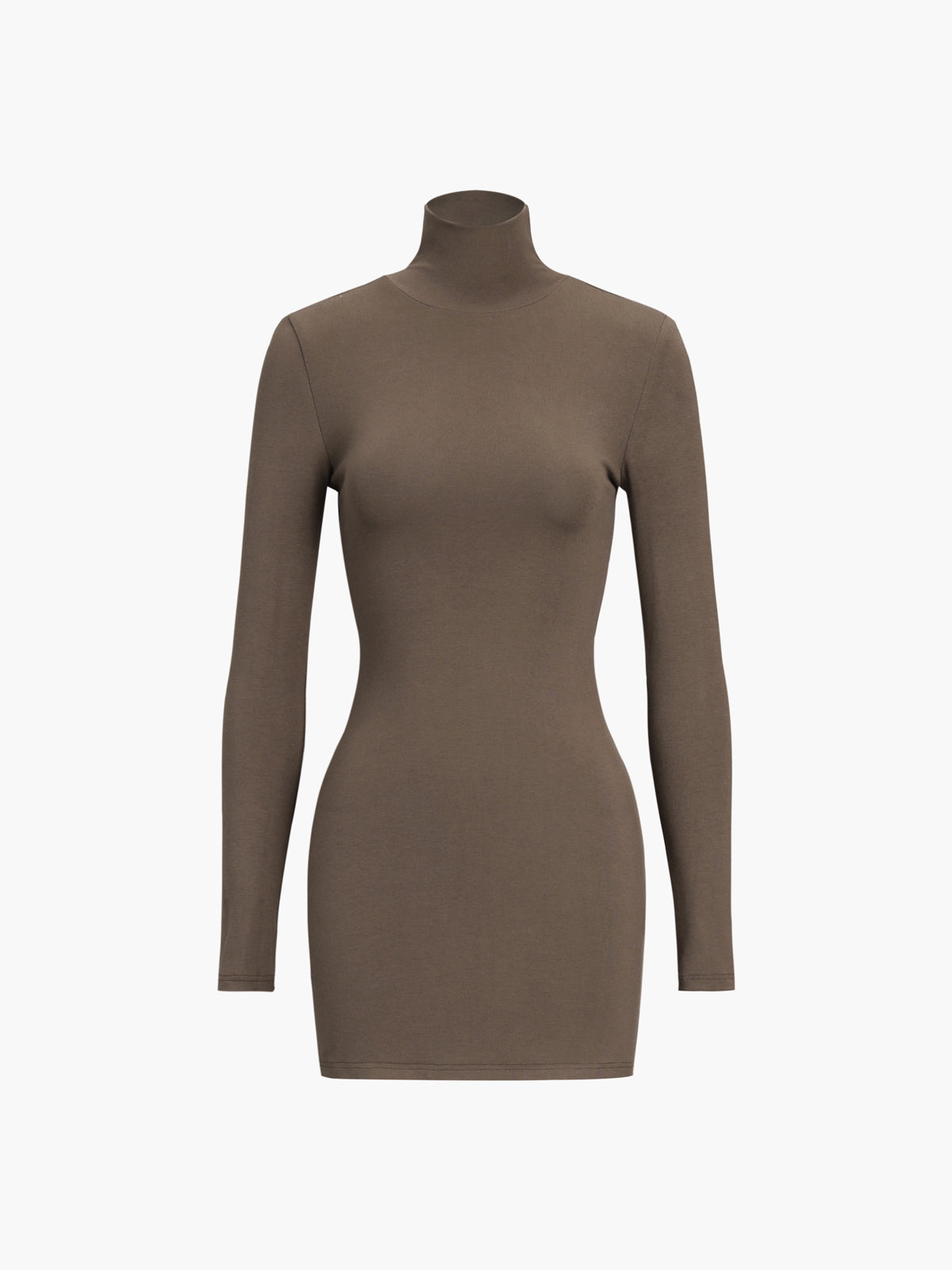 Turtleneck Open Back Trendy Long Sleeve Short Dress Dresses