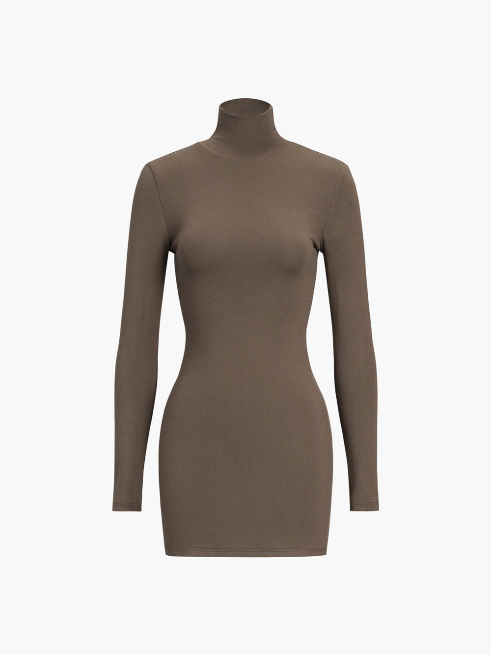 Turtleneck Open Back Trendy Long Sleeve Short Dress Dresses