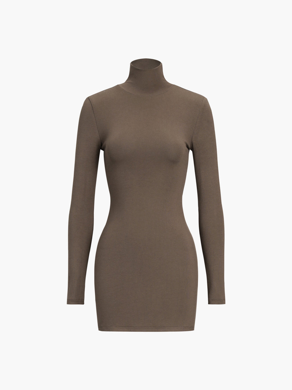 Turtleneck Open Back Trendy Long Sleeve Short Dress Dresses
