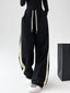 Drawstring Contrast Trim Trendy Wide Leg Sweatpants Black / XS Sweatpants