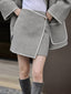 Tweed Contrast Graceful Trim Midi Skirt Light Grey / XS Skirts