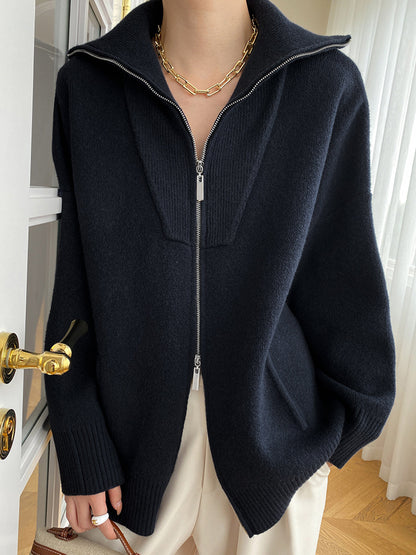 Oversized Open Graceful Collar Cardigan