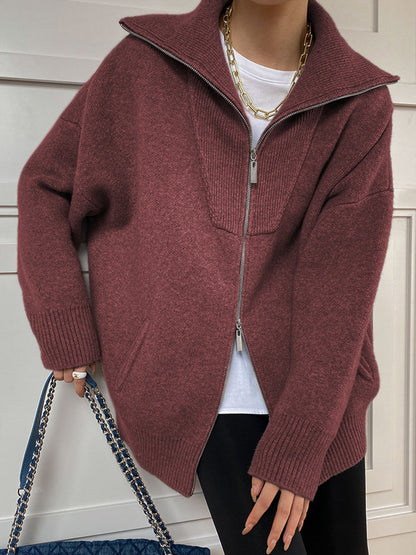 Oversized Open Graceful Collar Cardigan