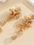 Floral Decor Graceful Fringed Earrings Earrings