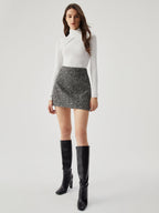 Wool blend Zip Graceful Mini Skirt Skirts