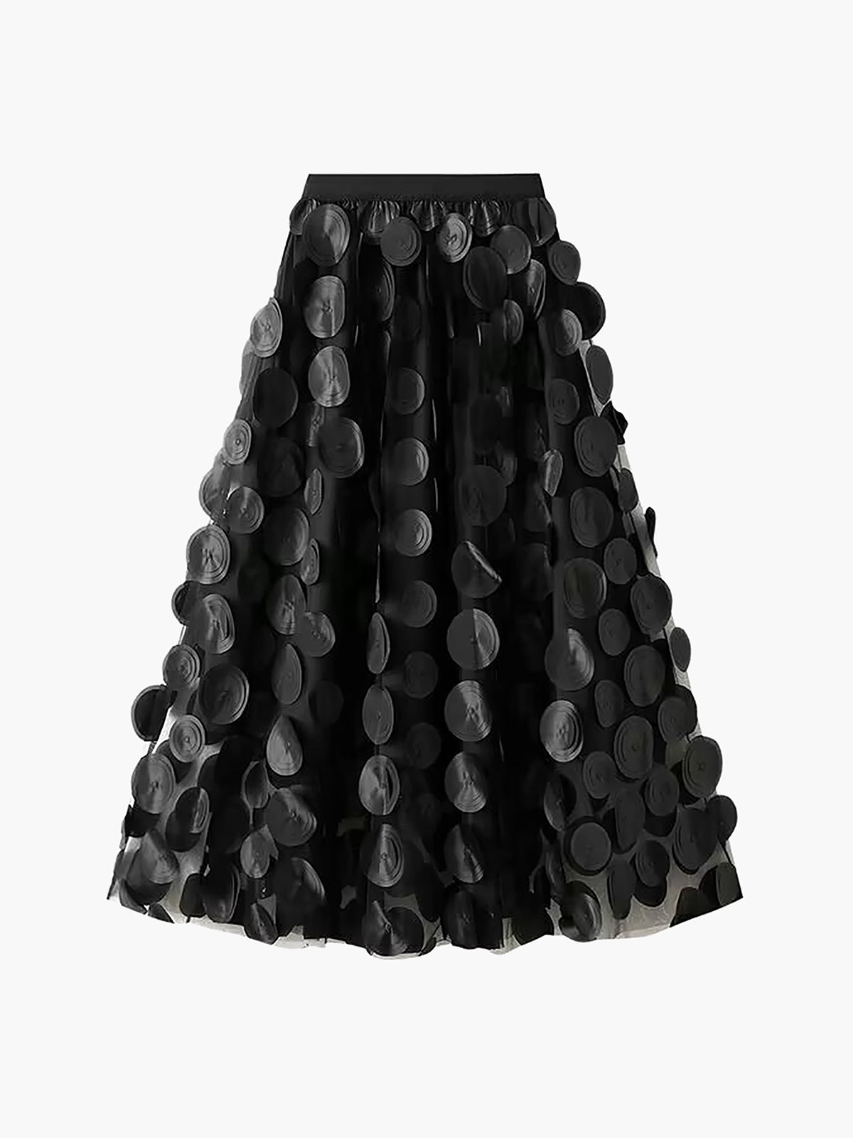 Oversized Mesh Polka Trendy Dot Midi Skirt