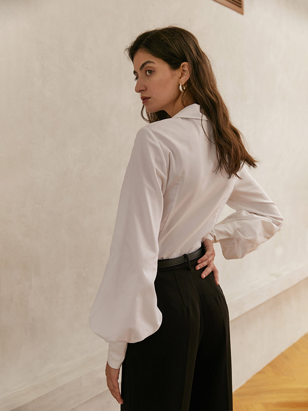 Elegant Collar Button Trendy Down Solid Shirt Shirts