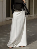 Solid Pleated Graceful Maxi Skirt Skirts