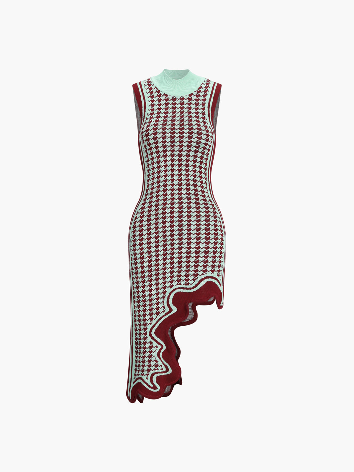 Asymmetrical Wavy Hemline Trendy Sweater Midi Dress Secondary image