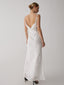 Floral Jacquard Open Trendy Back Long Dress White / XS Dresses