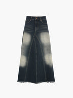 Tassels Hem Graceful Long Denim Skirt Denim Skirts