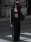 Side Striped Graceful Long Sleeve Blazer Black / XS Blazers