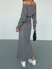 Solid Charming Sweater Skirt Sweaters L