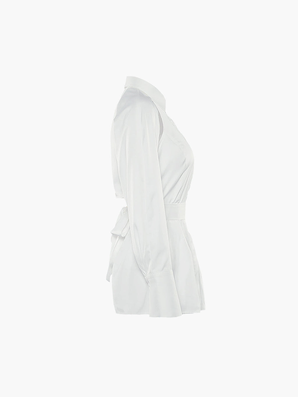 Cut Out Button Trendy Down Collar Shirt Shirts