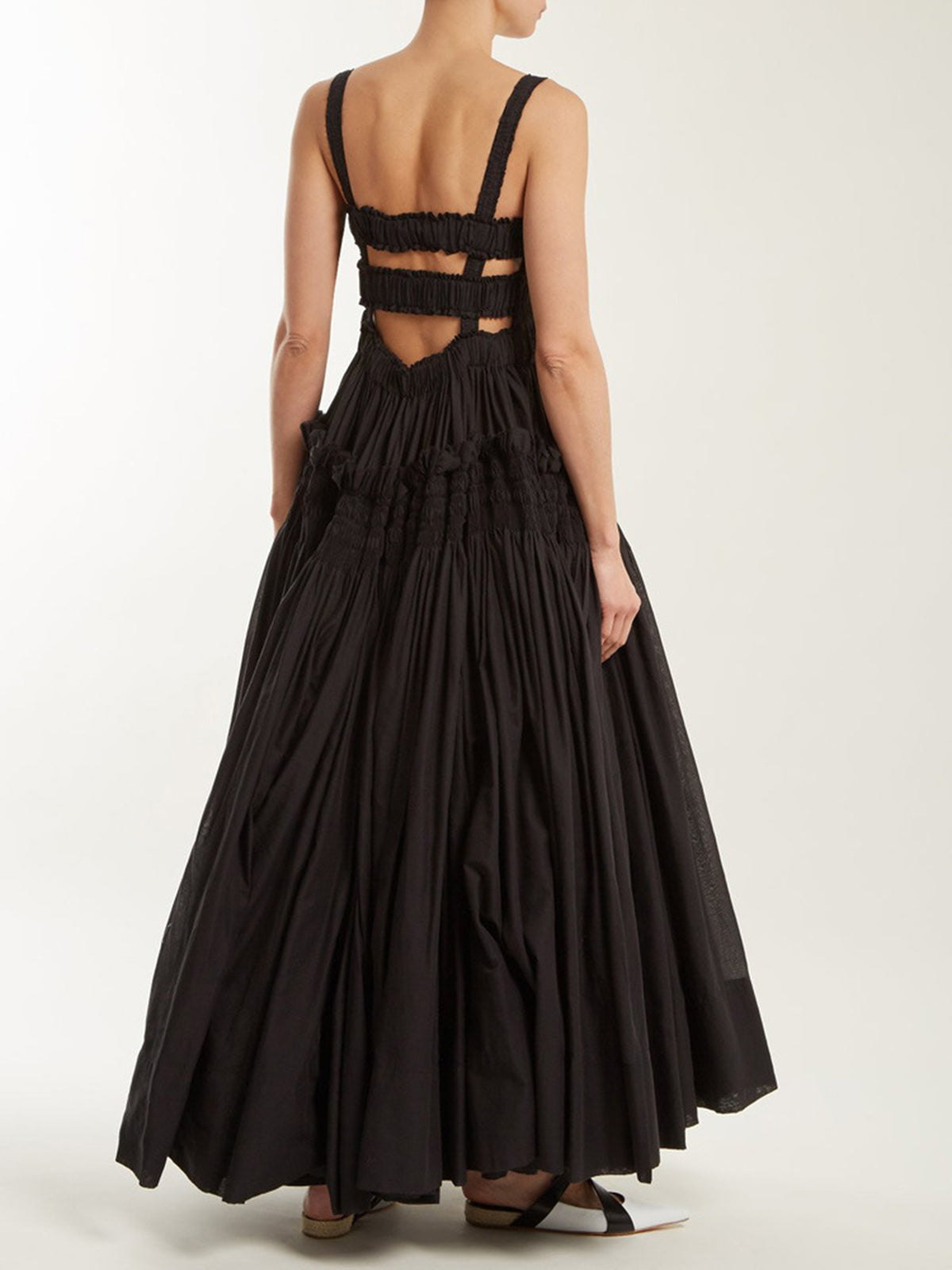 Shirred Pleated Graceful Cami Long Dress Secondary image