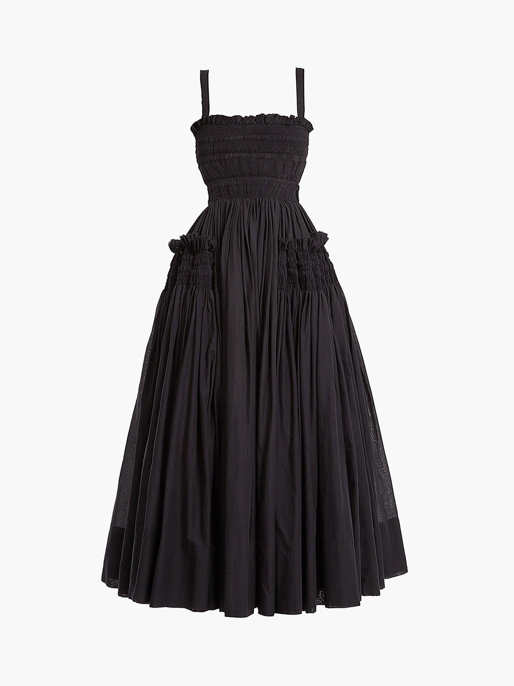 Shirred Pleated Graceful Cami Long Dress Dresses