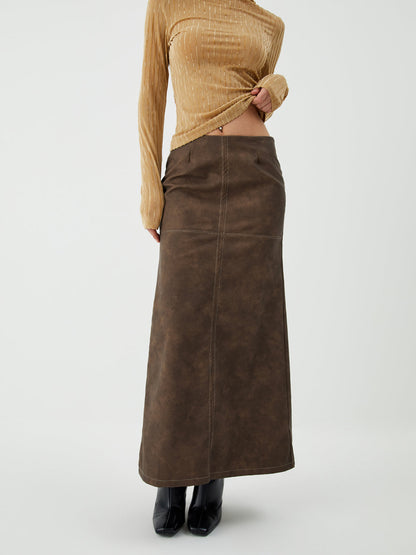 Maillard Washed Graceful Midi Skirt