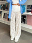Sheer Lace Graceful Wide Leg Pants White / XS Pants