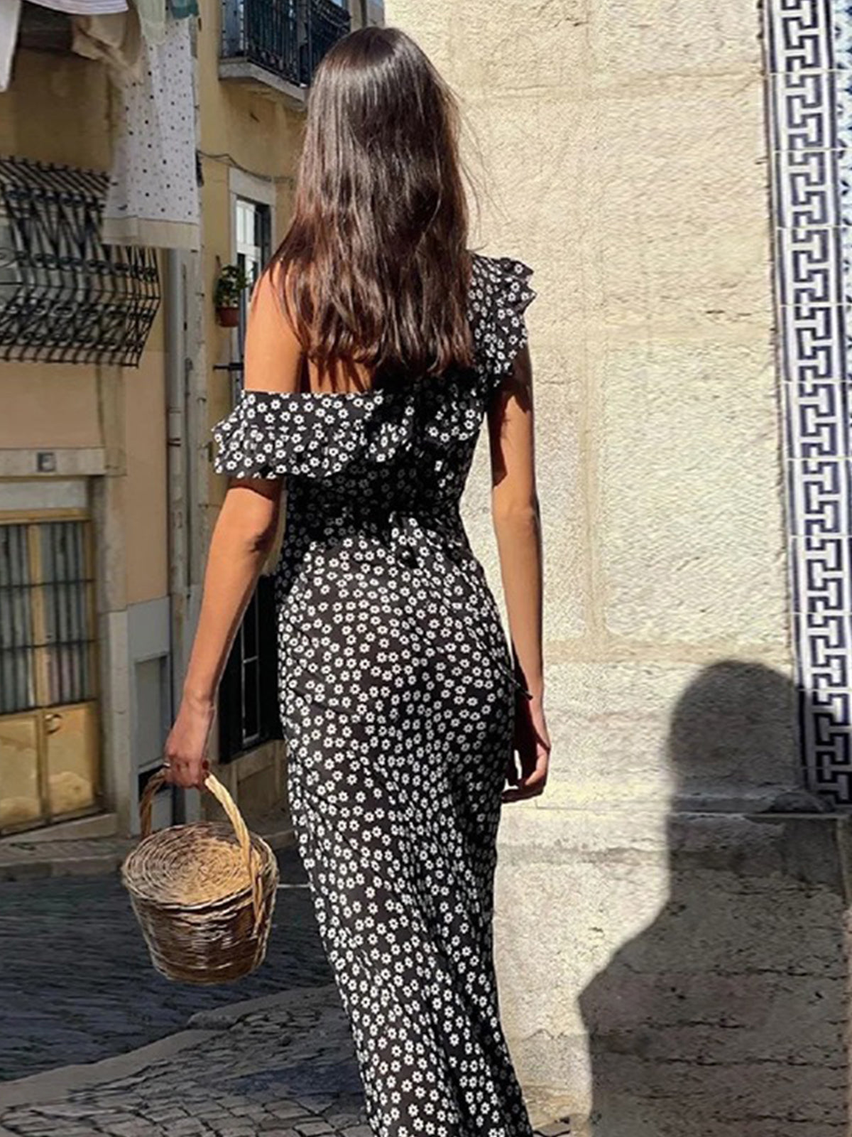Daisy Floral Graceful Print Long Dress Secondary image