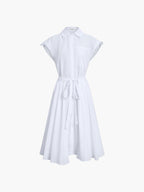 Cotton Blends Sleeveless Trendy Split Midi Dress Dresses