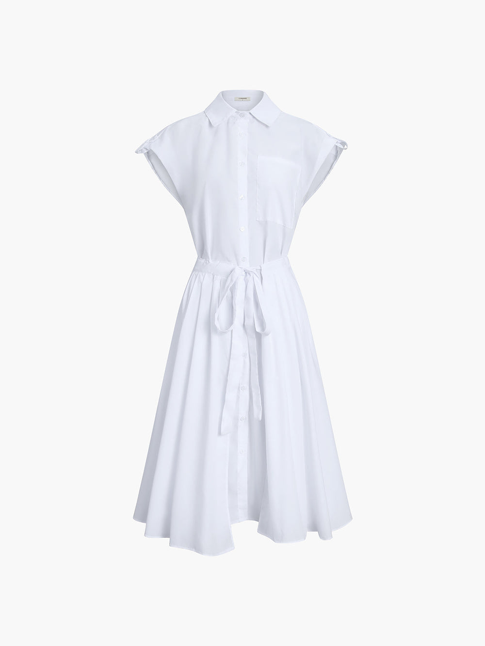 Cotton Blends Sleeveless Trendy Split Midi Dress Dresses